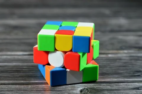 The Rubik's Cube, combination puzzle, speed magic puzzle cube, each of the .. Stock Photos