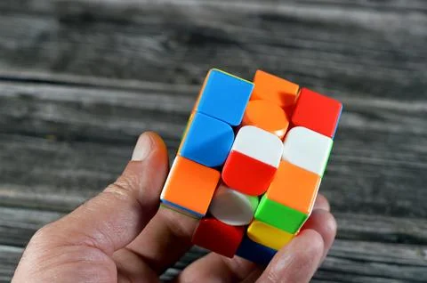 The Rubik's Cube, combination puzzle, speed magic puzzle cube, each of the .. Stock Photos
