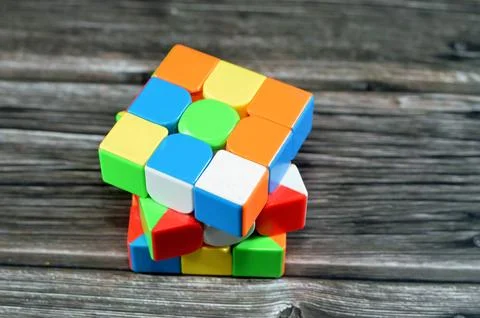 The Rubik's Cube, combination puzzle, speed magic puzzle cube, each of the .. Stock Photos