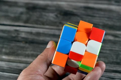 The Rubik's Cube, combination puzzle, speed magic puzzle cube, each of the .. Stock Photos