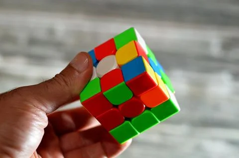 The Rubik's Cube, combination puzzle, speed magic puzzle cube, each of the .. Stock Photos