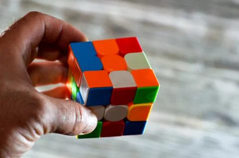 The Rubik's Cube, combination puzzle, speed magic puzzle cube, each of the .. Stock Photos