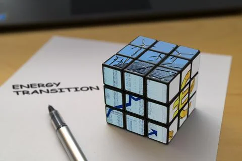 Rubik's Cube on a desk Stock Photos