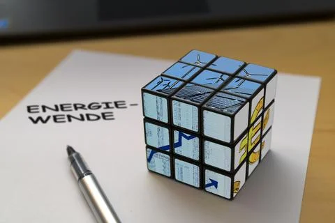 Rubik's Cube on a desk Stock Photos