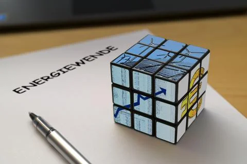 Rubik's Cube on a desk Stock Photos