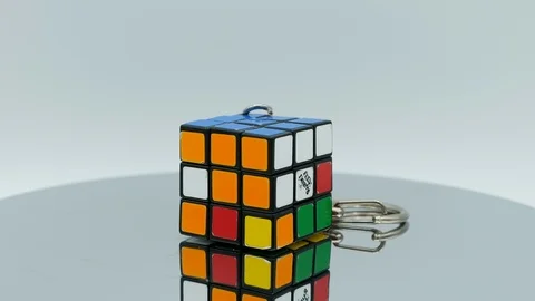 The Rubik's cube keychain 360° Stock Footage 113541248
