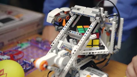 Rubik's Cube machine Stock Footage 43801154