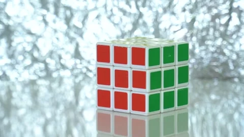 Rubik's cube puzzle,rotation of the Rubik's Cube o Stock Footage 246713695