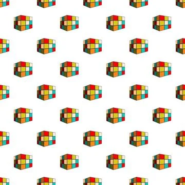 Rubik's cube seamless pattern for puzzle games 스톡 일러스트