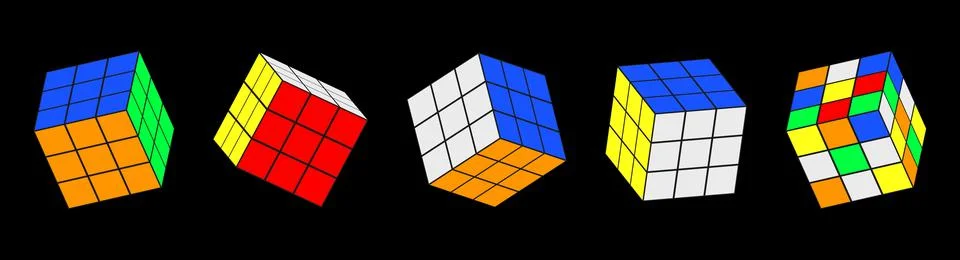 Rubik's cube set Stock Illustration