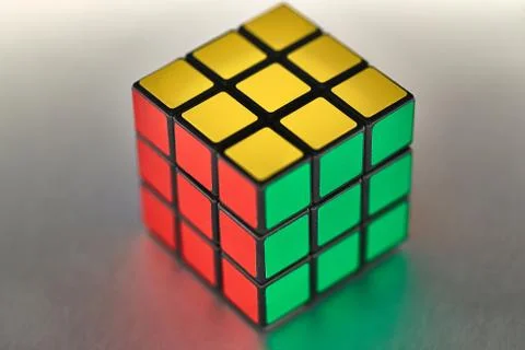 Rubik's cube solved 스톡 사진