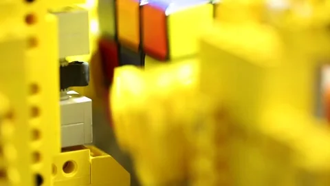 Rubik's Cube solving robot Stock-Footage 71100512