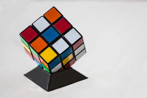 Rubik's cube on a stand Foto stock
