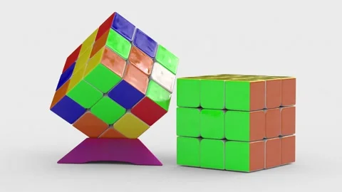 Rubik's Cube on white background Stock Footage 317181637