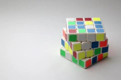 The Rubik`s cube on the white background. Stock Photos