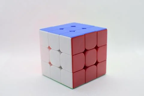 Rubik's cube on a white background Stock Photos