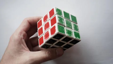 Rubik's cube on a white surface Stock Photos