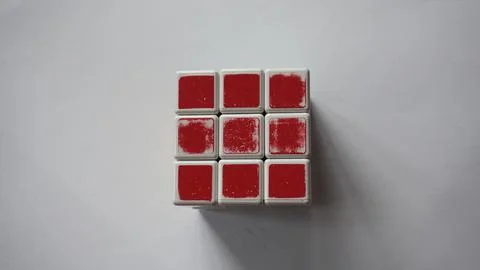 Rubik's cube on a white surface Stock Photos
