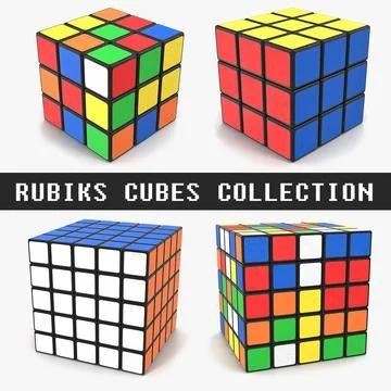 Rubiks Cubes Collection 3D Model