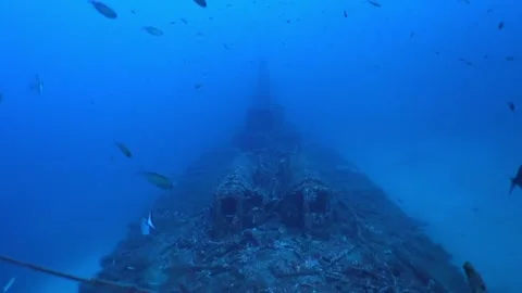 Rubis wreck scuba diving Stock Footage 198309479