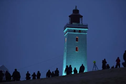 Rubjerg Knude lighthouse re-opened after being moved inland away from eroding co Stock Photos