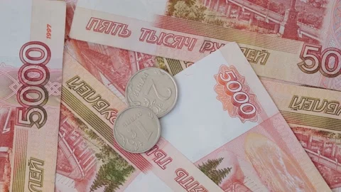 Ruble banknotes Stock Footage 131207910