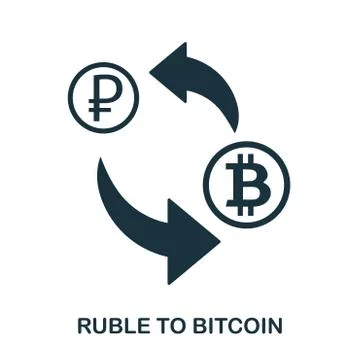 Ruble To Bitcoin icon. Mobile app, printing, web site icon. Simple element sing Illustrazione stock
