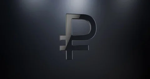 Ruble Black 3d Icon Stock Footage 69776178