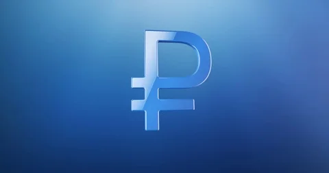 Ruble Blue 3d Icon Stock Footage 69776317