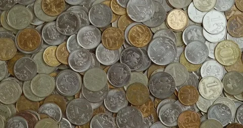Ruble coins Stock Footage 131200237