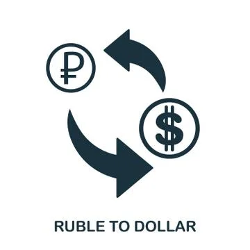 Ruble To Dollar icon. Mobile app, printing, web site icon. Simple element sing Stock Illustration