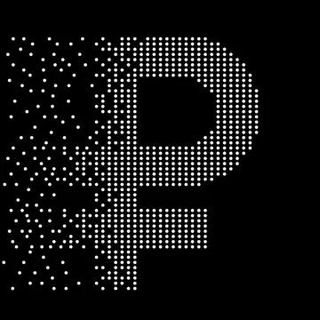 Ruble of dots with an explosion, halftone style. Vector illustration Stock Illustration