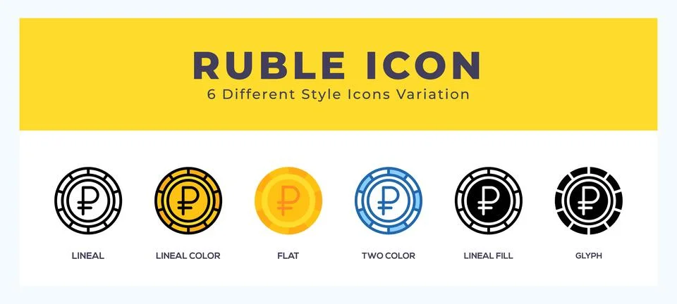 Ruble icon set. Design elements for logo イラスト素材