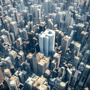 Ruble office tower concept Stock-Illustration