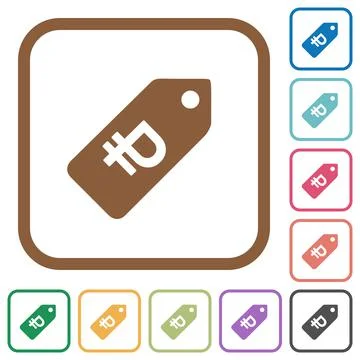 Ruble price label simple icons Stock Illustration