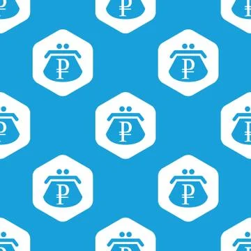 Ruble purse hexagon pattern Stock Illustration
