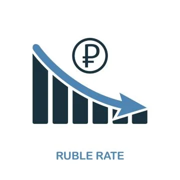 Ruble Rate Decrease Graphic icon. Monochrome style design from diagram icon Stockillustratie