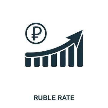Ruble Rate Increase Graphic icon. Mobile apps, printing and more usage. Simple Stock Illustration