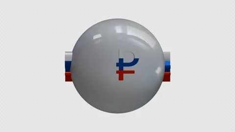 Ruble render 3D render russian ruble currency. 4K footage. Stock Footage 299696058