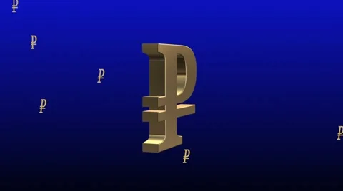Ruble rotates against the falling characters Stock-Footage 48845028