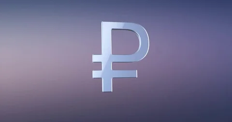 Ruble Silver 3d Icon Stock Footage 69776747