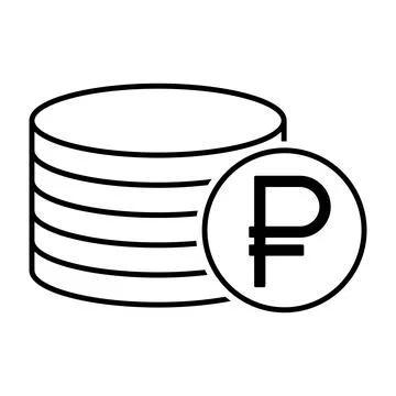 Ruble stack coin, flat icon money design, cash sign vector illustration Stock Illustration