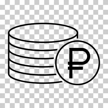 Ruble stack coin, flat icon money design, cash sign vector illustration 스톡 일러스트