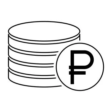 Ruble stack coin, flat icon money design, cash sign vector illustration Stock Illustration