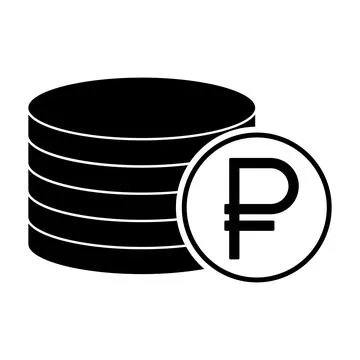 Ruble stack coin, flat icon money design, cash sign vector illustration Stock Illustration