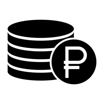 Ruble stack coin, flat icon money design, cash sign vector illustration イラスト素材