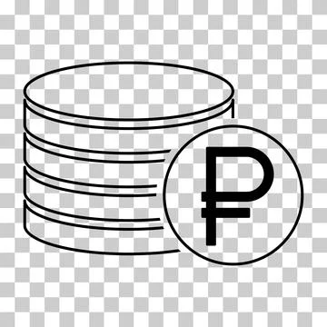 Ruble stack coin, flat icon money design, cash sign vector illustration Stock Illustration