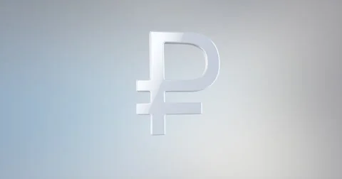 Ruble White 3d Icon Stock Footage 66781170