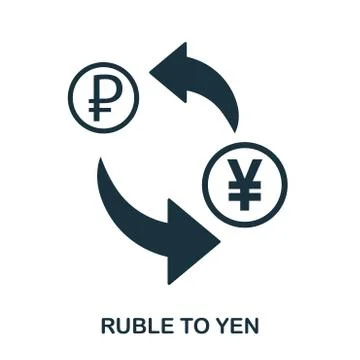 Ruble To Yen icon. Mobile app, printing, web site icon. Simple element sing Stock Illustration