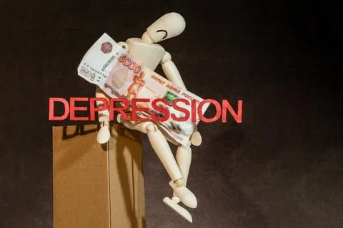 The ruble's declining purchasing power. Depression amid rising prices Stock Photos